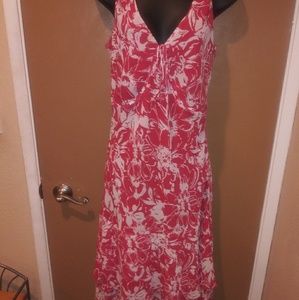 Amaranto Red & White Floral Occasion Dress Sz 14